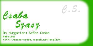 csaba szasz business card